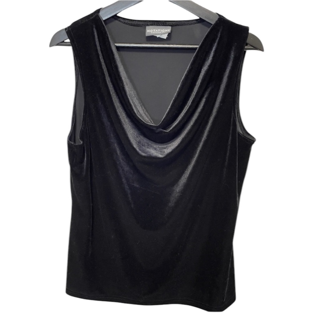 Notations Velvet/velour sleeveless tank cowl neckline size large